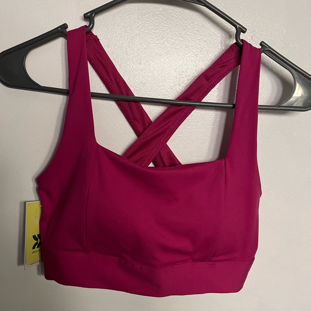 All in motion medium square neck cross back bra